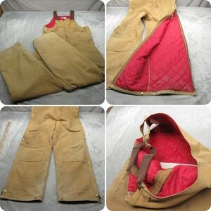 Carhartt Tan and Red Overalls